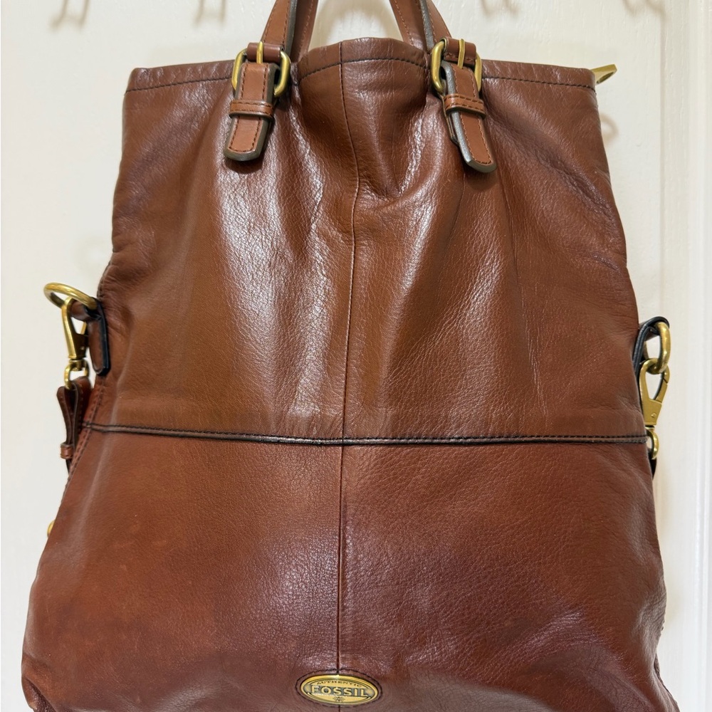 Fossil Explore tote brown leather - Picture 2 of 4